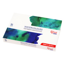 Набір акварельних фарб 16*2,5мл, кювета, картон, ROSA Studio, 340204