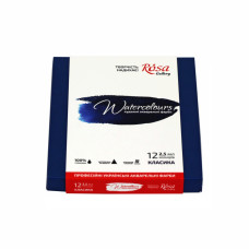 Набір акварельних фарб CLASSIC, 12*2,5мл, кювета, картон, ROSA Gallery, 340012