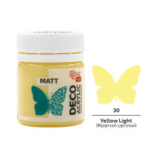 Акрил для декору, Жовтий світлий, мат, 20 мл, ROSA Talent, 20030