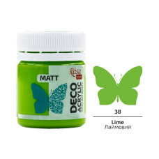 Акрил для декору, Лаймовий, мат, 20 мл, ROSA Talent, 20038