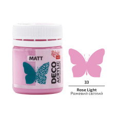 Акрил для декору, Рожевий світлий, мат, 20 мл, ROSA Talent, 20033