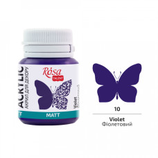 Акрил для декору, Фіолетовий, мат, 20 мл, ROSA Talent, 20010