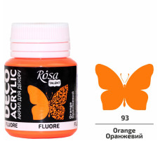 Акрил для декору, Оранжева, флуор., 20мл, ROSA Talent, 323060193