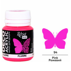 Акрил для декору, Рожева, флуор., 20мл, ROSA Talent, 323060194