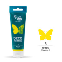 Акрил для декору, Жовтий, мат, 75 мл, ROSA Talent, 322203