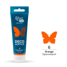 Акрил для декору, Оранжевий, мат, 75 мл, ROSA Talent, 322206