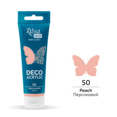 Акрил для декору, Персиковий, мат, 75 мл, ROSA Talent, 322250