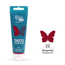 Акрил для декору, Бордовий, мат, 75 мл, ROSA Talent, 322222