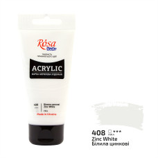 Фарба акрилова, Білила цинкові, 75 мл, ROSA Studio, 32241408