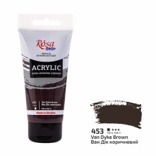 Фарба акрилова, Ван Дік коричневий, 75 мл, ROSA Studio, 32241453