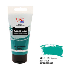 Фарба акрилова, Смарагдова, 75 мл, ROSA Studio, 32241418
