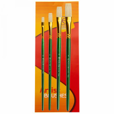 Набір пензлів 7066, щетина плоска, 4шт. KOLOS, 4270664