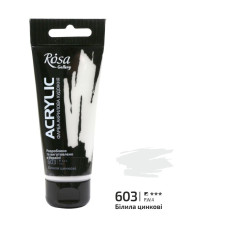 Фарба акрилова, Білила цинкові, 60мл, ROSA Gallery, 3241603