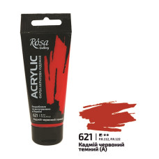 Фарба акрилова, Кадмій червоний темний, 60мл, ROSA Gallery, 3241621