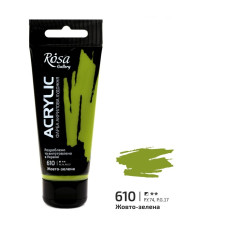 Фарба акрилова, Жовто-зелена, 60мл, ROSA Gallery, 3241610