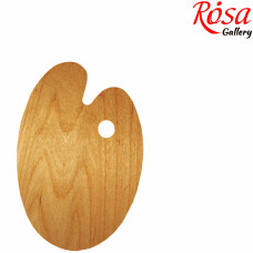 Палітра дерев'яна, овальна, ергономічна, промаслена, 20х30см, ROSA Gallery, 94160204