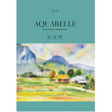 Папір для акварелі, А4+, 10арк., 300г/м2, папка, MUSE, PD-A4-076