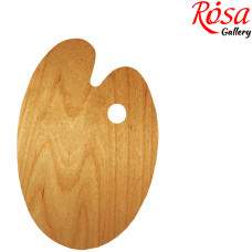 Палітра дерев'яна, овальна, ергономічна, промаслена, 25х35см, ROSA Gallery, 94164102