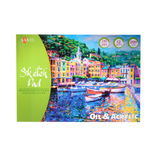 Альбом для олійних і акрилових фарб, 200 г/м2, А4, 12 арк, Santi, 742548