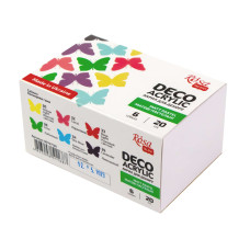 Набір акрилових фарб для декору, мат, пастел кольори, 6 кол*20мл, ROSA Talent, 90747130