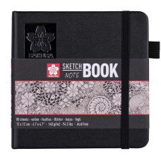 Блокнот Sakura Sketch, 12х12 см, 140 г/м2, 80 л, кремово-білий, Sakura, 94140002