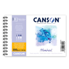 Альбом для акварелі на спіралі MONTVAL, 10,5*15см, 300г/м2, 12л, серед зерно, Canson, C200807154