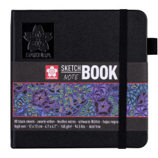 Блокнот Sakura Sketch, 12х12 см, 140 г/м2, 80 л, чорний, Sakura, 94141002