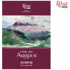 Папка для акварелі Пейзаж А3, 200г/м2, 20л, др. зерно, ROSA Studio, 169153006
