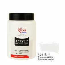 Фарба акрилова, Білила титанові, 400 мл, ROSA Studio, 322419401