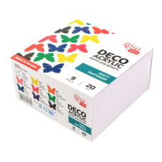 Набір акрилових фарб для декору, мат, 9 кол*20мл, ROSA Talent, 90747128