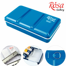 Пенал для акварельних фарб металевий, Бірюза, на 12 кювет, ROSA Gallery, 2311207