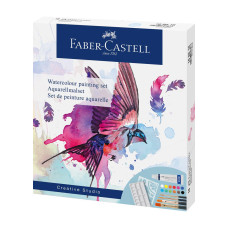 Набір акварельних фарб, 12кол*5мл (+4 пензлика, 1 палітра, 1 трафарет), Faber-Castell, 169618