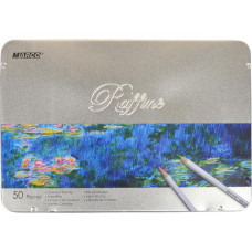 Набір кольорових олівців Raffine, 50 кол, метал. пенал, Marco, 7100-50TN