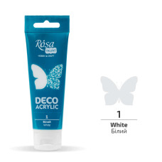Акрил для декору, Білий, мат, 75 мл, ROSA Talent, 322201