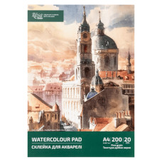 Склейка для акварелі, А4, 200г/м2, 20л, ROSA Studio, 39820004