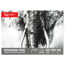 Склейка для рисунку, Слон, А4, 120г/м2, 50л, ROSA Studio, 3984014