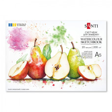 Склейка для акварелі, A5, 20 арк, 200г/м2, Santi, 743294