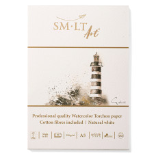 Склейка для акварелі PRO CREATE Torchon А5, 250г/м2, 10л, білий папір, SMILTAINIS, 5AS-10(250)/PR