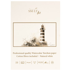 Блокнот для акварелі PRO CREATE Torchon 20*28см, 250г/м2, 10л, білий папір, SMILTAINIS, AS-10(250)ST/P