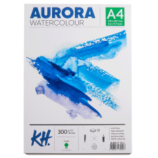 Альбом для акварелі Watercolour, А4, 300г/м2, 12 л, Rough, крупне зерно, Aurora, 375001400
