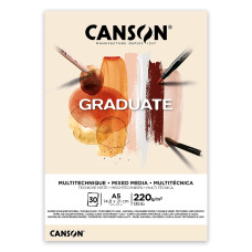 Склейка паперу GRADUATE MIXED MEDIA А5, 220г/м2, 30л, натуральні кольори, Canson, C400110367