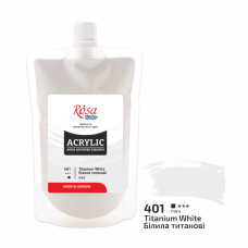 Фарба акрилова, Білила титанові, 200мл, ROSA Studio, 323200401