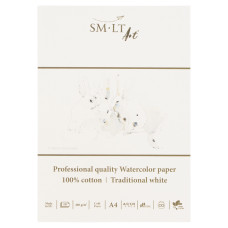 Склейка для акварелі PRO CREATE А4, 400г/м2, 10л, 100% бавовна, SMILTAINIS, AS-10(400)/PRO