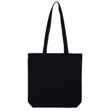 Сумка-шопер з дном 38х35х7см, ручка 70см, чорна, бавовна 200 г/м2, ROSA Talent, 2909532