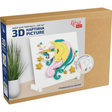 Набір-картина 3D, Зіркова єдиноріжка, МДФ грунтоване, 18х18см, ROSA TALENT, N0003525