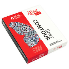 Набір контурів універсальних, класичні кольори, 4*20 мл, ROSA Talent, 136000