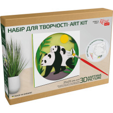Набір-картина 3D, Панди, МДФ грунтоване, 4 шари, 25х25см, ROSA Talent, N0003550
