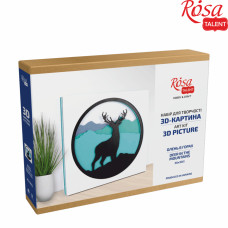 Набір-картина 3D, Олень в горах, ДВП грунтоване, 6 шарів, 30х30см, ROSA TALENT, N0003504
