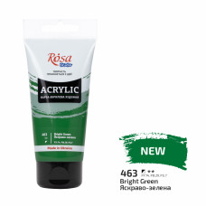 Фарба акрилова, Яскраво-зелена, 75 мл, ROSA Studio, 32241463