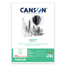 Склейка для рисунку 1557, А4, 180г/м2, 30л, білий колір, Canson, C204127414